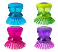 Dish Brush with Washing Up Liquid Soap Dispenser (Blue)