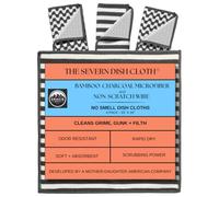 Dish Cloths - Bamboo-Charcoal Microfiber & Non-Scratch Wire - Set of 4 - Odor Resistant - Grime Fighting - Rapid Dry - Scrubbing Power - Easy Clean. The Severn Dish Cloth by Gracie West