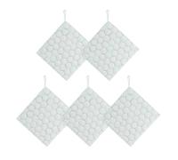 Dish Cloths, Wash Cloths, 5 Pieces Double Sided Cotton Fabric Reusable Lightweight Soft Texture Easy Handling Quick Drying, Wire Scrubber for Home Kitchen, 7.09x7.09Inches
