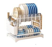 Dish Drain Rack With Hanging Basket Cutlery Dish Drain Rack，Dish rack Dish drying rack Over sink Drainer Draining rack With drip tray Metal With cutlery holder Multifunction Drain Pipe Drip