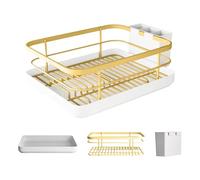 Dish Drainer - 13 Inch Dish Racks for Kitchen | Carbon Steel Dish Drainer - Heavy Duty Countertop Dish Drainer with Chopstick Holder for Tidying Plates, Bowls and