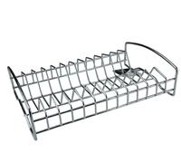 Dish Drainer Chrome Sink Rack Kitchen Plates Bowls Cutlery Utensils Stand Holder