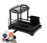 Dish Drainer | Dish Drainer for Kitchen Worktop, Space-Saving Drip Holder with Drip Tray as Kitchen for Cups Cutlery Plates Bowls Worktop Household W