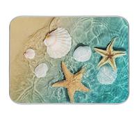Dish Drainer Mat for Kitchen Counter Beach Starfish Shell Dish Drying Mat 18 x 24 inch Dish Dry Mat Bottles Dish Dry Pad Protector for Kitchen Countertops