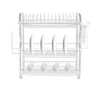 Dish Drainer Rack, 3 Tier Plate And Bowl Organizer, Large-capacity Cutting Board Rack Organizer With Three Water Catch Trays For -Tableware And Knives Holding