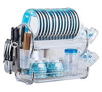 Dish Drainer Rack Dish Rack 2 Tiers Dish Rack Drainer Metal Drying Rack Bowl Dish Draining Shelf Dryer Tray Holder Kitchen Dish Drying Rack Dish Drying Rack Drainer Rack ( Color : B-White Tray , Size