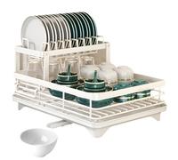 Dish Drainer Rack - Kitchen Counter Dish Rack, Countertop Utensil Holder |Never Rust Dish Drainer with Removable Cutlery Holder, Dryer Shelf Kitchen Storage Organization for Plates Dishes Bowls