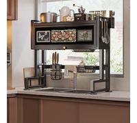 Dish Drainer Rack - Over-the-Sink Kitchen Storage, Simple Print Carbon Steel, Ideal for Efficient Kitchen Organization