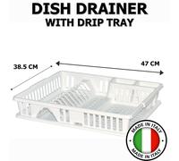 Dish Drainer Rack with Drip Tray and Cutlery Holder HEIDRUN TALPA