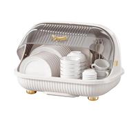 Dish Drainer with Lid, Space Saving with Draining Tray and Handle, Dish Storage Box for Tableware, for Bowl, Tea Cup, Feeding Bottle, Plates, Drinking Glasses, Mug,
