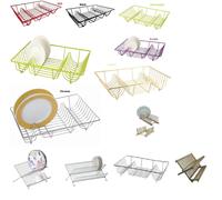 Dish Drainer Wooden Metal Chrome Wire Plate Rack Stand Holder Sink Kitchen Tidy