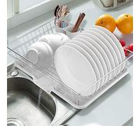 Dish Drainers Anti-Rust Dish Rack Dish Drying Rack Kitchen Dish Drain Rack with Removable Drip Tray Kitchen Drainers Dish Drying Drainer Dish Holder Dish Drying Tray 48 x 30 x 11cm