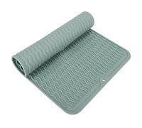 Dish Drying Mat, 15.94 × 12.20 in Soft Flexible Rubber Cushion Nonslip Absorbent Draining Mat Wide Application Dish Drying Pad for Kitchen Counter Sink (Green)