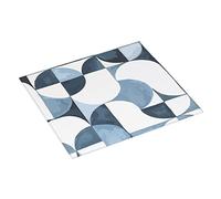 Dish Drying Mat Abstract Nordic Blue Geometric Drying Pad Easy to Clean Washable Sink Mats, for Home Pub, Kitchen Counter, Beer Glass, 41x46cm