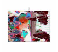 Dish Drying Mat Art Psychedelic Glitch Rack Pads for Sink Soft Reversible Dish Dryer Pad, for Dish Kitchenware, Cup Pan, Bowls, 41x46cm