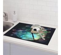 Dish Drying Mat For Kitchen Counter 18"X24",Absorbent Microfiber Large Drying Pad Galaxy Animal Dragonfly Reversible Washable Dish Mats For Home Kitchen Decor,Dining Room,Office