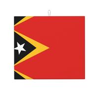 Dish Drying Mat for Kitchen Counter - Cute Democratic Republic of Timor-Leste Print Absorbent Drainer Pad, for Tableware Bar 18x16 In