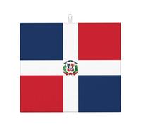 Dish Drying Mat for Kitchen Counter - Cute Dominican Republic Print Absorbent Drainer Pad, for Tableware Bar 18x16 In