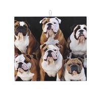 Dish Drying Mat for Kitchen Counter Microfiber Super Absorbent Non-Slip Drying Mats Large Dish Draining Mat Kitchen Counter Quick Dry Pad English Bulldogs Dish Rack Pad 18" x 16"