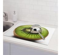 Dish Drying Mat for Kitchen Counter Microfiber Super Absorbent Non-Slip Drying Mats Large Dish Draining Mat Kitchen Counter Quick Dry Pad Green kiwi Dish Rack Pad 18" x 24"