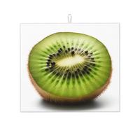 Dish Drying Mat for Kitchen Counter Microfiber Super Absorbent Non-Slip Drying Mats Large Dish Draining Mat Kitchen Counter Quick Dry Pad Green kiwi Dish Rack Pad 18" x 16"