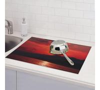 Dish Drying Mat for Kitchen Counter Microfiber Super Absorbent Non-Slip Drying Mats Large Dish Draining Mat Kitchen Counter Quick Dry Pad Fiery red sunset Dish Rack Pad 18" x 24"