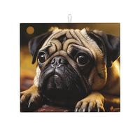 Dish Drying Mat for Kitchen Counter Super Absorbent Microfiber Kitchen Counter Mat Large Drainer Mats Cry Pug Coffee Bar Mat for Countertops Dish Drying Pad 18"x 16"