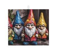 Dish Drying Mat for Kitchen Counter Super Absorbent Microfiber Kitchen Counter Mat Large Drainer Mats Colorful Gnomes Coffee Bar Mat for Countertops Dish Drying Pad 18"x 16"