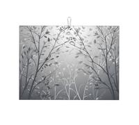 Dish Drying Mat for Kitchen Microfiber Drying Mat Draining Board Mats Light Shadow Leaves Drying Mat 18×24 Inch