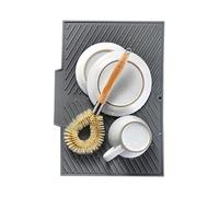 Dish Drying Mat, Hot Pad Protector, 14.6 x 9.6 Inches Silicone Counter Plate, Convenient Kitchen Draining Accessory for Vegetables Dishes Forks Spoons and Heat Resistant Use