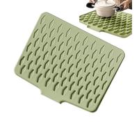 Dish Drying Mat - Non-Slip Fast Drainage Pad, Flexible Silicone Counter Protector, Heat-Resistant Draining Mat for Bathroom Faucet Sink Coffee Station Shower Room Apartment Bar, 11.81x0.51 inches