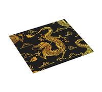 Dish Drying Mat Royal Nobility Gold Dragon Draining Board Mat Non-Slip Print Dish Dryer Pad, for Kitchen Counter, Bowls, Dish Kitchenware, 41x46cm