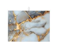 Dish Drying Mat White Gilded Marble Sink Mats 41x46cm Countertop | with Hanging Loop Countertops Protector Pad Multifunction Dish Dry Mat for Kitchen Counter Plates Mug