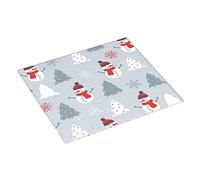 Dish Drying Mat Xmas Snowman Kawaii Draining Board Mat Print Washable Dish Dryer Pad, for Cup Pan, Beer Glass, Table, 41x46cm
