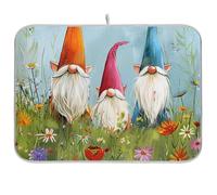 Dish Drying Mats for Kitchen Counter, Large Microfiber Dish Drying Mat 45x60 Cute Gnomes Sink Drainer Absorbent Coffee Machine Protector Mat