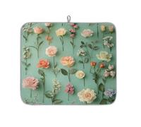 Dish Drying Mats, Rose Green Large Kitchen Sink Mat, Super Absorbent Coffee Mat Kitchen Decor 18x16inch