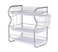 Dish Drying Rack | 3 Tier Plate and Bowl Organizer,Heavy-duty Cutting Board Rack and Cutlery Holder for Standing Cups, Pots, Chopsticks for Household Kitchen