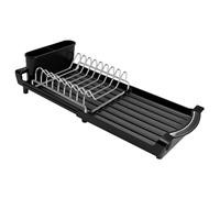 Dish Drying Rack - A Compact, Space-Saving Stainless Steel Rust-Resistant Dish Drainer Specifically Designed for Kitchen and Apartment Countertops/Sink Cabinets,11.42 to 19.9 Inches (Black)