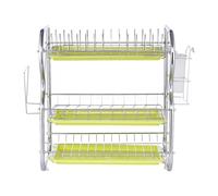 Dish Drying Rack - Dish Drainer | 3-Tier Dish Rack for Kitchen Worktop, 3-Tier Plate and Bowl Spacious Chopping Board Stand with Three Collection Trays