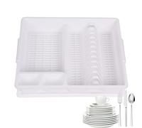 Dish Drying Rack - Kitchen Counter Drainer | Expandable Dish Rack with Adjustable Tiers, Stainless Steel with Utensil Basket, Large Dishes Organizer for Bowls