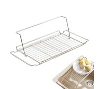 Dish Drying Rack - Metal Dish Drying Rack Drainer | Extendable Storage Organizer Multifunctional | Stainless Steel Strainer Inside Sink For Vegetable Fruit Water Bottles, 44-65cm Length