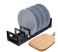 Dish Drying Rack, Metal Draining Pot Lid Rack Organizer Pot Lid Stand, Rust-Proof Bowl Organizer Dish Plate Stand for Cabinets Home Kitchen Restaurant Cafe