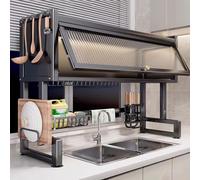Dish Drying Rack, Rust-Resistant with Cutlery Holder, Space-Saving Design for Kitchen Counter, Large Capacity for Plates, Dishes, and Cups