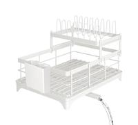 Dish Drying Rack - Rustproof 2-Tier Pot Lid Drain,Spacious Dish Rack | For, Restaurant, Hotel, Apartment, Farmhouse, Camp, Cabinet, Countertop, Corner And