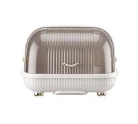 Dish Drying Rack - Transparent Top Dust Prevention, Covered Drip Tray , Portable Handle Basin, Clear Protective Shell, Small Apartment Caravan Pantry Dishwashing Station Tableware Drainer