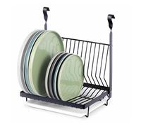 (DISH RACK - BLACK) LIVIVO Kitchen Saucepan Lid Hooks Tool Utensils Holder Hanging Rail Rack Wall Mounted
