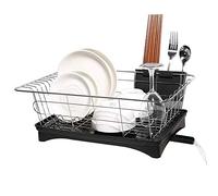 Dish Rack, Fully Customizable Modern - Large Capacity with Drain Board Large Capacity Dish Rack for Kitchen (16.5X10.8X5.9 Inch)/B