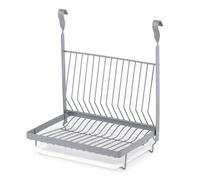 (DISH RACK - GREY) LIVIVO Kitchen Saucepan Lid Hooks Tool Utensils Holder Hanging Rail Rack Wall Mounted