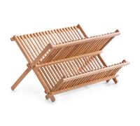 Dish Rack Plate Rack Draining Rack Bamboo Plate Draining Rack 2 Tiers