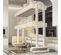 Dish Racks Bold Stainless Steel Kitchen Sink Rack Dish Storage Sink Multifunctional Dish Drain Storage Rack,Dish Drying Rack Over The Sink,Dish Racks,Dish Rack Stainless Steel(Wh